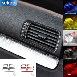 For VW Volkswagen Passat B6 2006-2011 Dashboard Air Outlet Frame Set Cover Real Carbon Fiber Sticker Car Interior Accessories