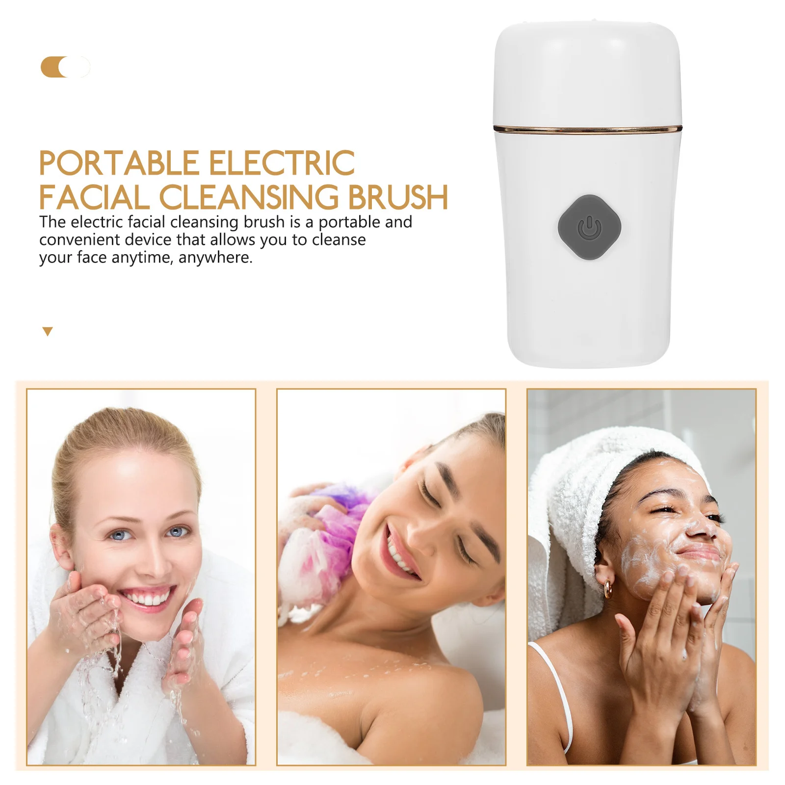 แปรงทำความสะอาดผิวหน้าไฟฟ้าแบบพกพา เครื่องขัดผิวหน้า ทำความสะอาดรูขุมขน ล้างเครื่องสำอาง ขนแปรงอ่อนโยน เหมาะสำหรับทุกสภาพผิว