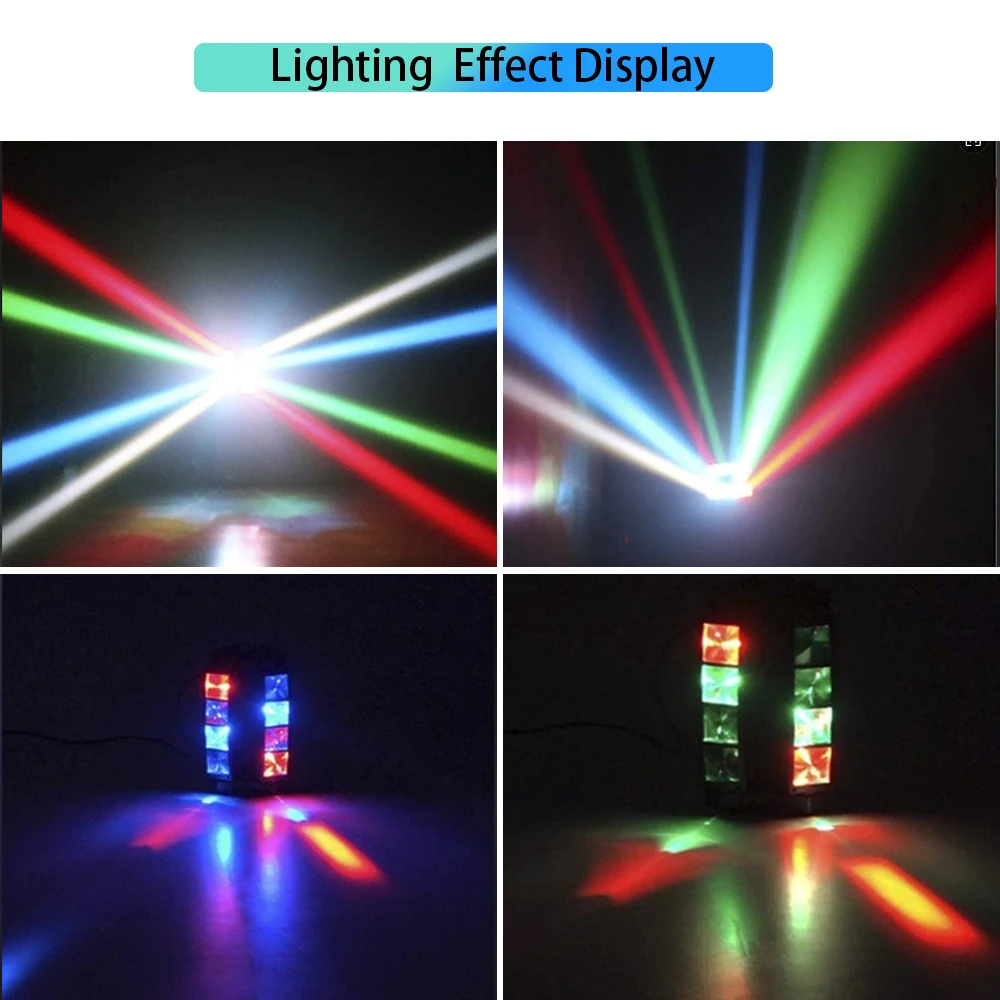 MUXXDJ 2PCS Mini Spider Lights 80W LED Spider Beam Stage Lights DMX512 Voice Control For KTV Disco Party DJ Wedding