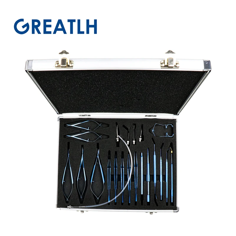 高品質21点セット チタン合金白内障眼科手術器具 キャリングケース付き