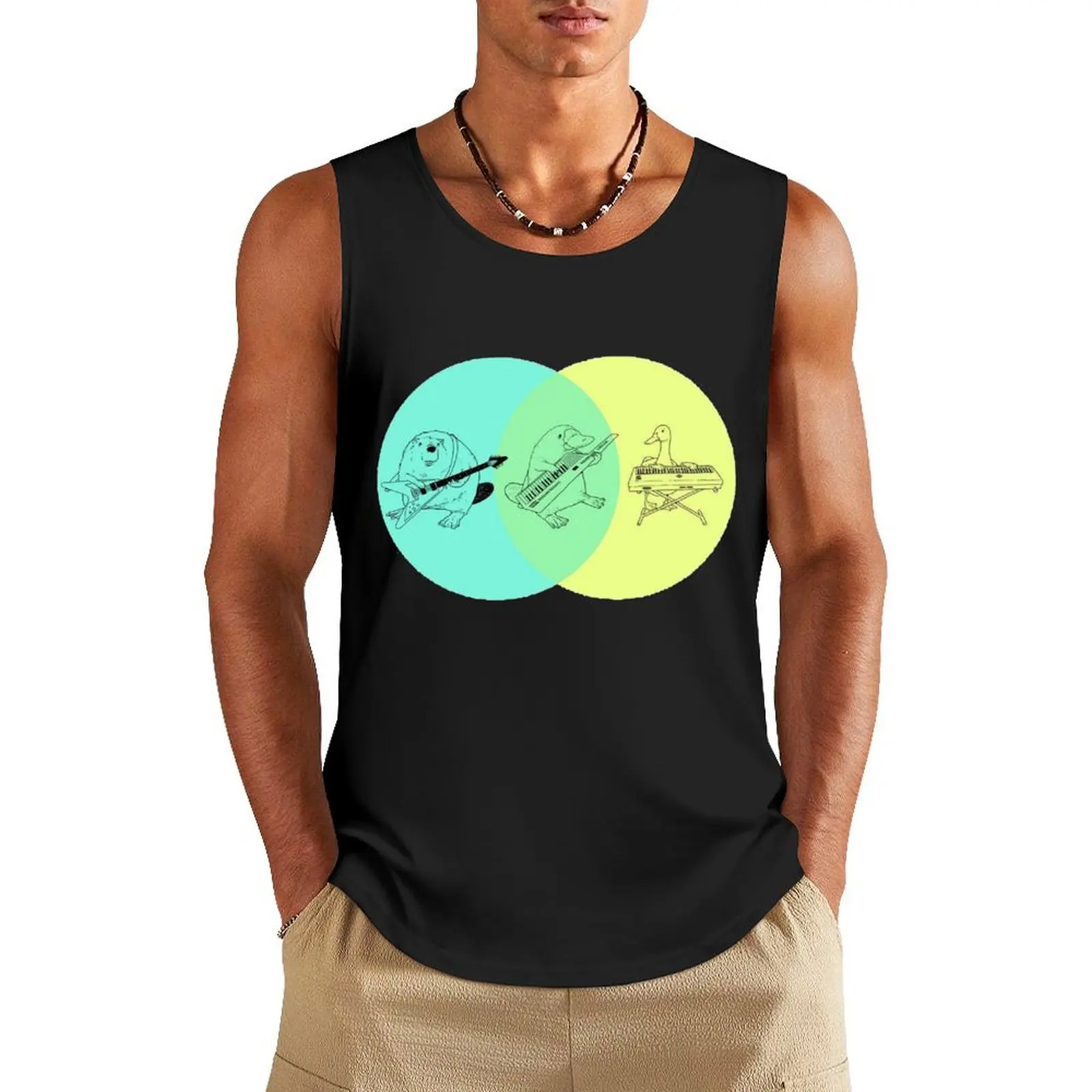 Keytar Platypus Venn Diagram Tank Top man sexy?costume T-shirt men