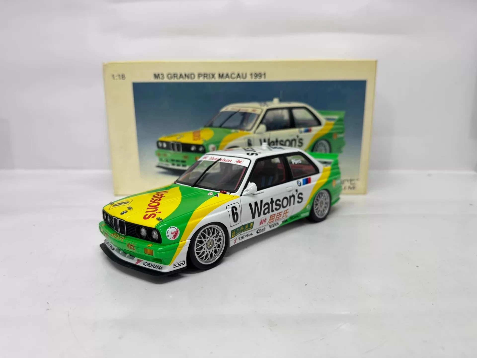 

Autoart 1:18 M3 Grand Prix Macau 1991, коллекционная модель автомобиля из металлического сплава, полностью открывающаяся, лимитированная серия, игрушка-подарок