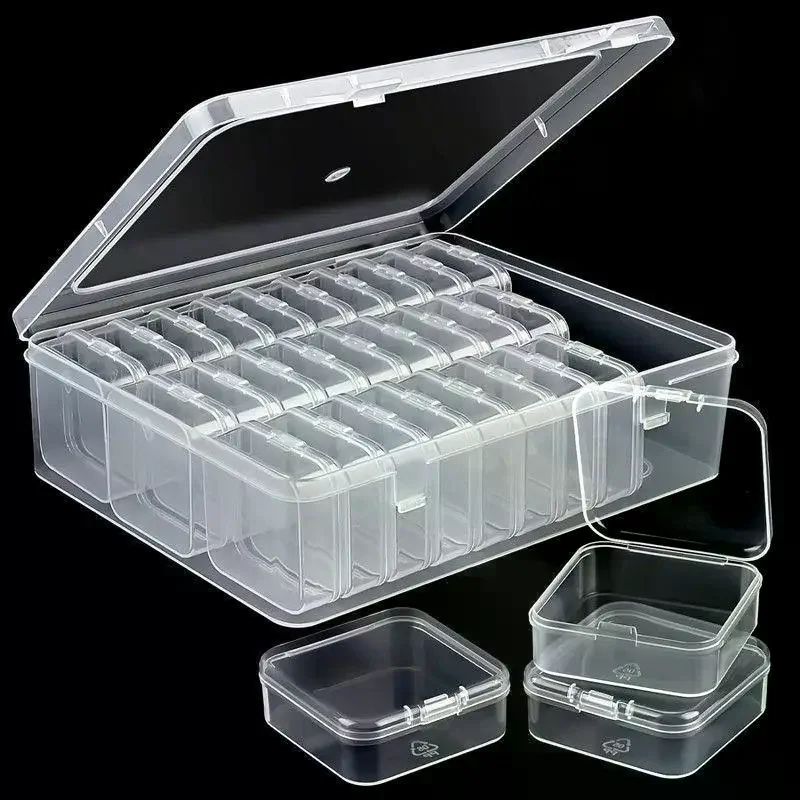 Multifunctional Plastic Box Nail Art Jewelry Rhinestone Diamond Desktop Storage Box Component Parts Classification Container