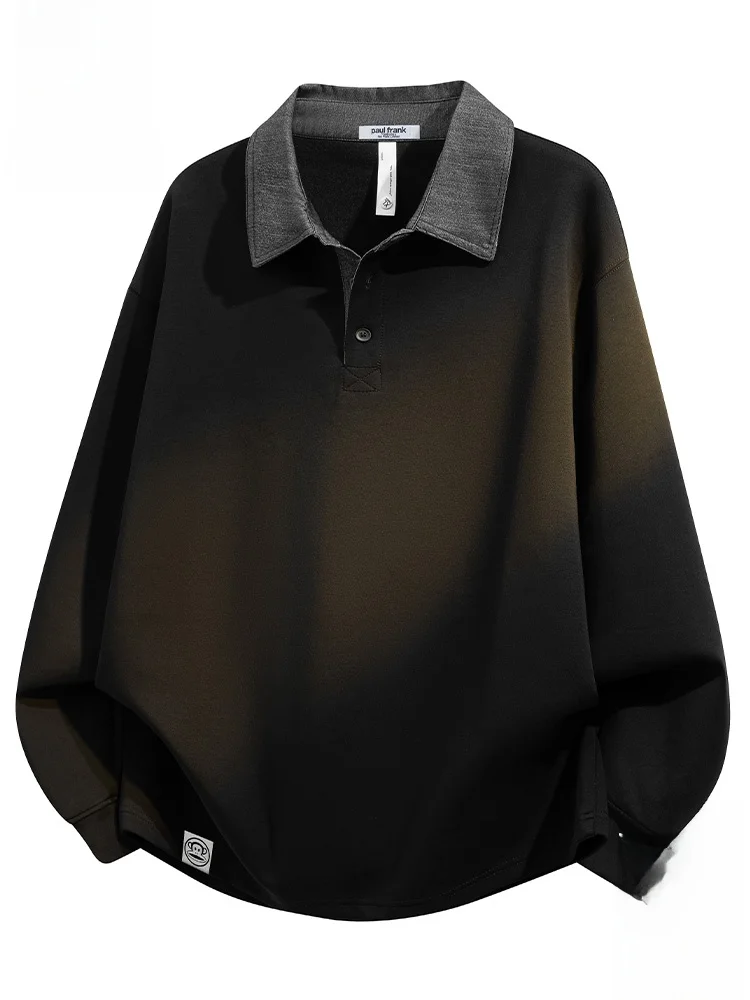 

Мужская толстовка Paul Frank свободного кроя в американском стиле, повседневная базовая верхняя одежда, осенняя новинка, смесь полиэстера и хлопка