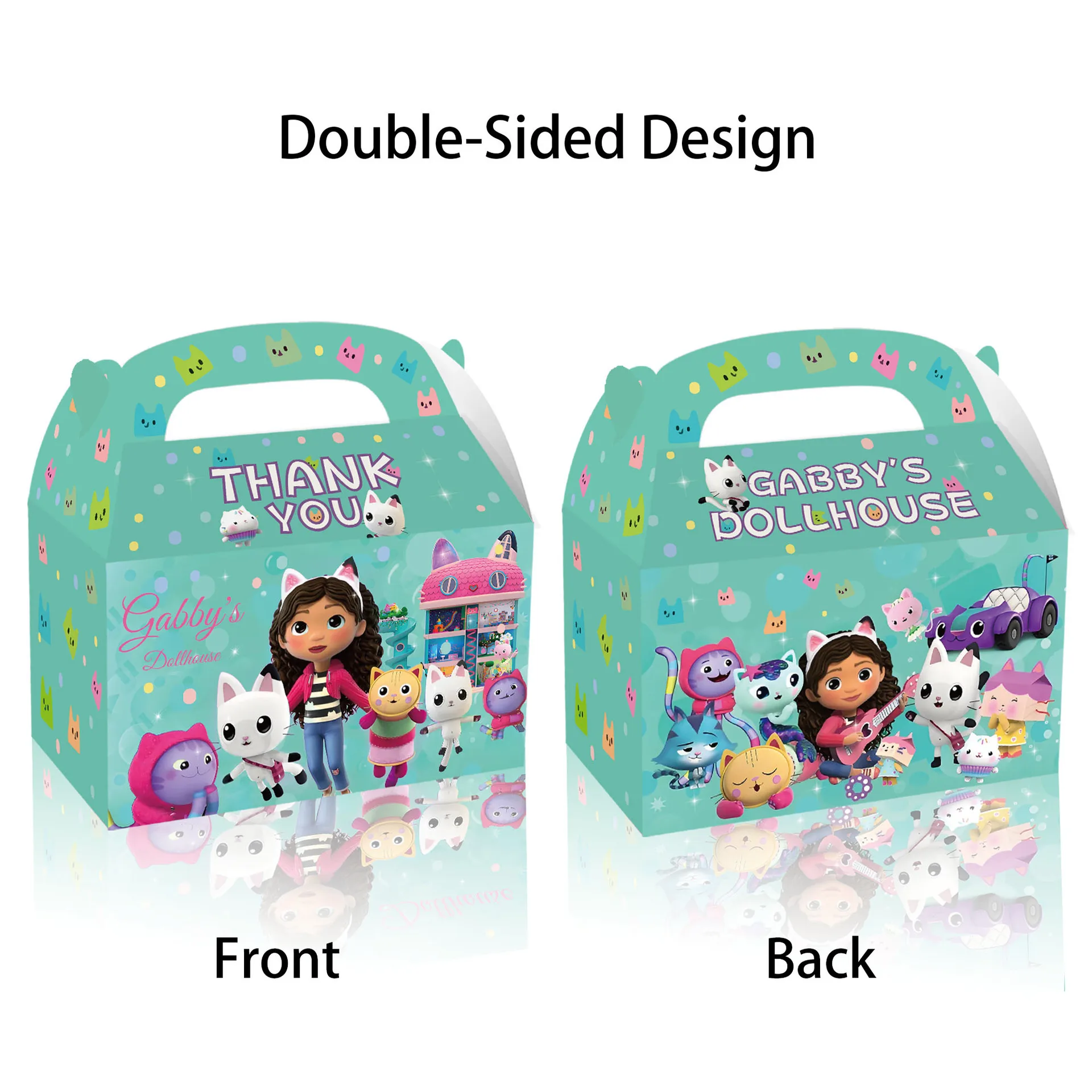 Anime GABBY's Dollhouse Magic Elf Birthday Gift Candy Handheld Storage Paper Box view 3