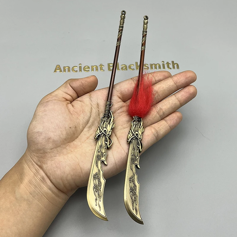 22cm Azure Dragon Crescent Glaive Wo Long: Fallen Dynasty Guan Yu Game Peripherals 1:6 Ancient Chinese Metal Weapon Model Crafts