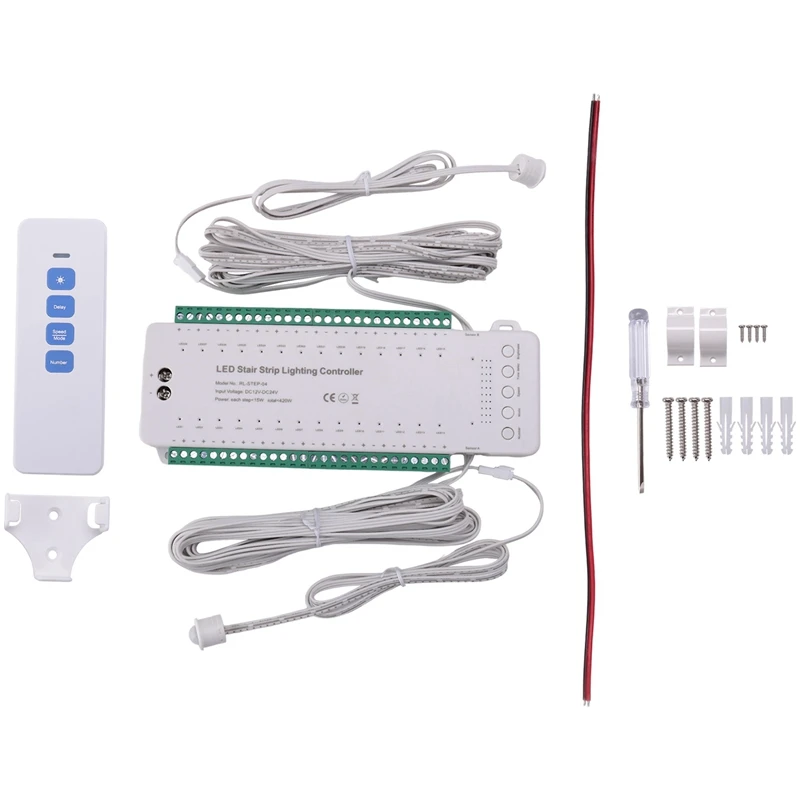 28CH Intelligent Sensor Stair Light Controller DC12V-DC24V Stair Step Light Controller LED Strip Dimmer