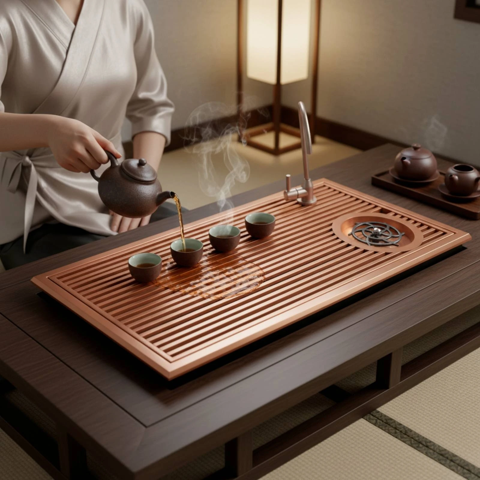 スラットトップ付き排水ステーション、内蔵コーヒーハンドリンス - Home Barista のレビューと価格