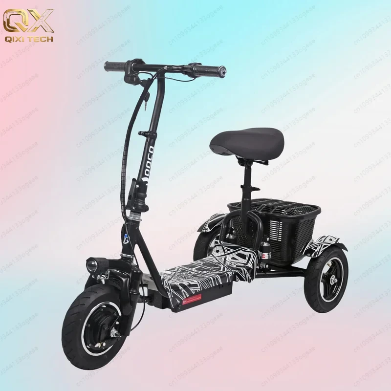 36V/48V 10-inch foldable lithium battery tricycle for adults, families, women, small mini electric vehicles for the elderly