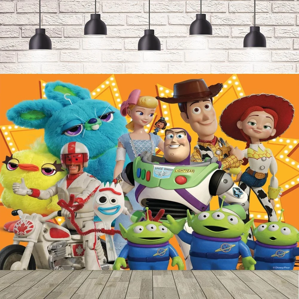 写真撮影の背景トイストーリーバナーベビーシャワー男の子ハッピーバースデーパーティー背景寝室の装飾は名前をカスタマイズすることができます