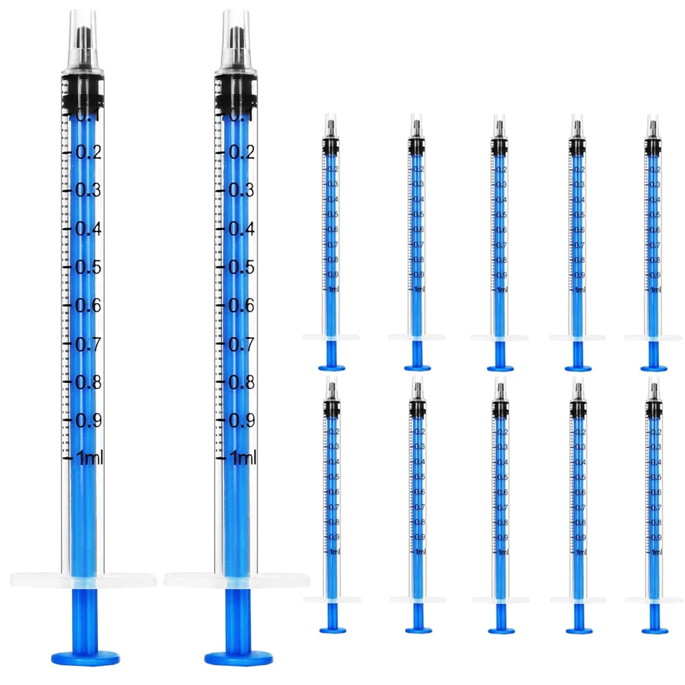 5/10/20Pcs Blue 1ml Disposable No Needle Syringe, Oral Feeding Tool, Liquid Measuring Transfer for Pet Care, Oil and Glue Refill