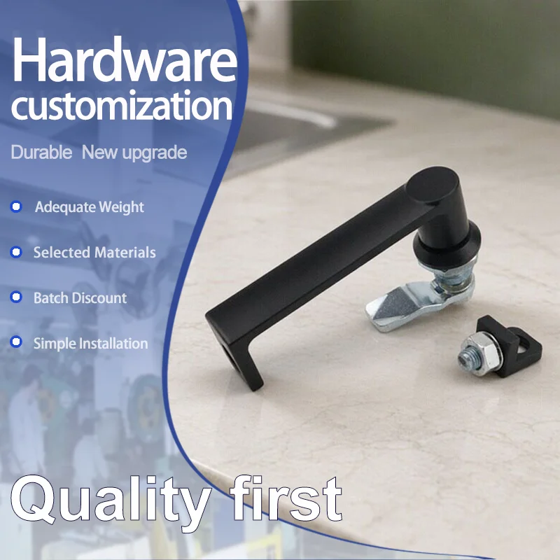 2pcs Black Minimalist Zinc Alloy Handle For Industrial Machinery And Equipment Refrigeration Cabinet Doors