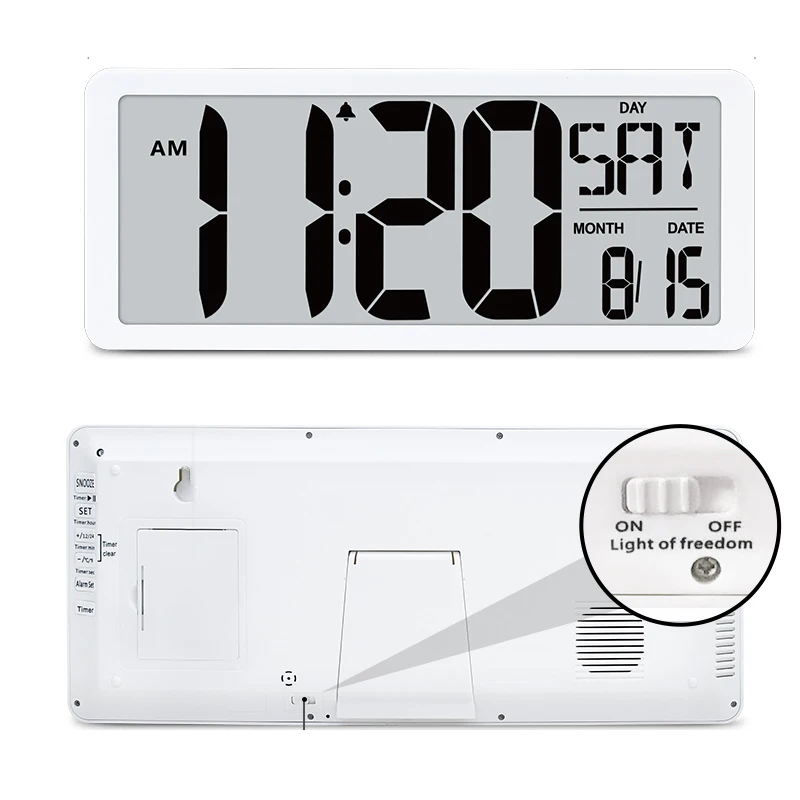 

Large Digital Wall Clock Modern Home Kitchen Clock with Time Smart Arabic Numerals Night Light Timer Alarm Clock Table Clock