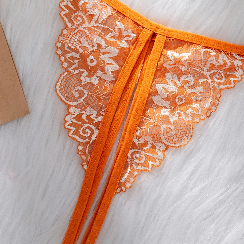 Floral Lace Bra Set Bow Intimates Bra And Thongs Sets Outfit Women's Underwear Set - Image 4