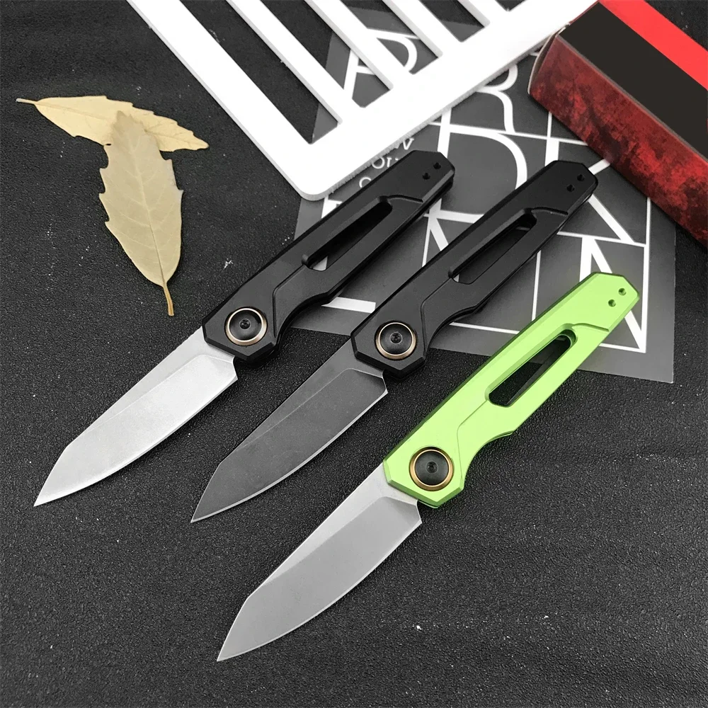 

Folding Pocket Knife 7550 8Cr13Mov Stonewash Blade Aluminum Handle Smart Tactical Hunting Self Defense Military Navaja Faca Tool