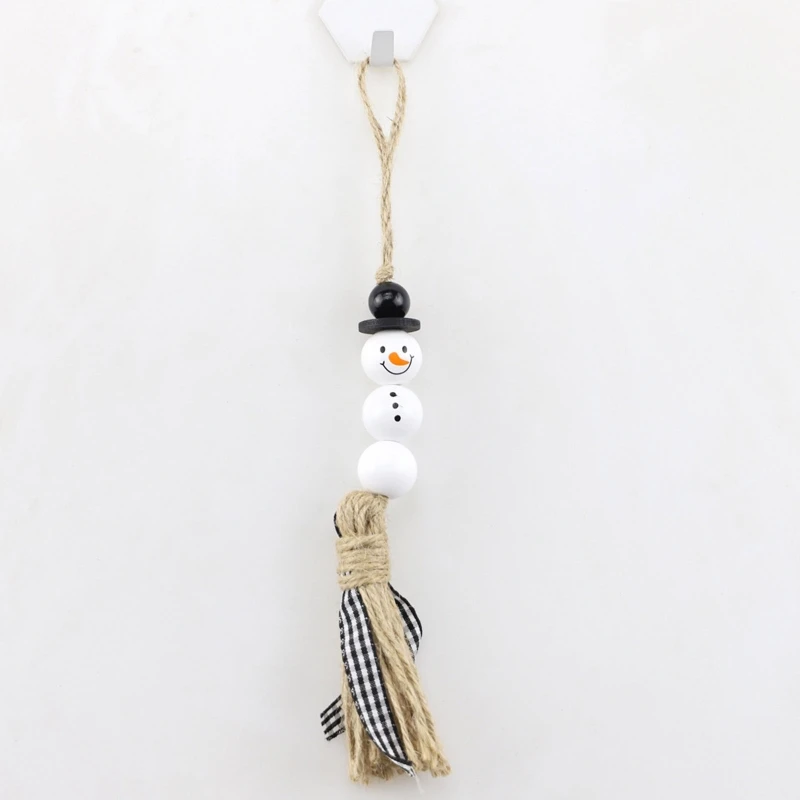 Xmas Craft Round Beads White Black Loose Beads Snowman Wooden Buttons DIY Dropship