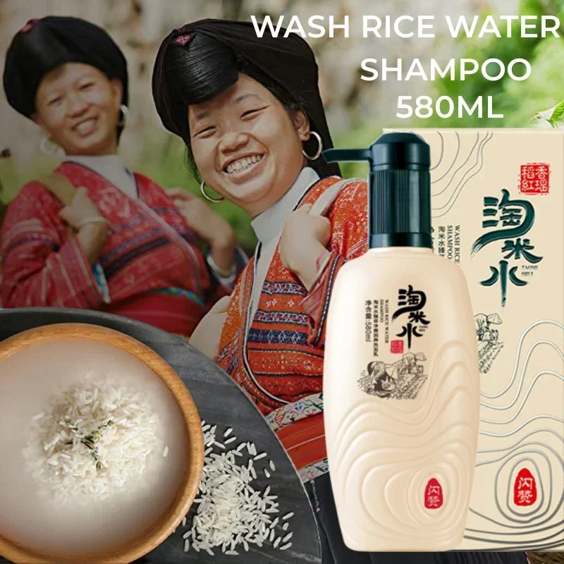 580ml Wash Rice Water Hair Growth Shampoo Moisturizing Oil Control Shampoo Conditioner Thinning Hair Loss,Men Women Hair Care