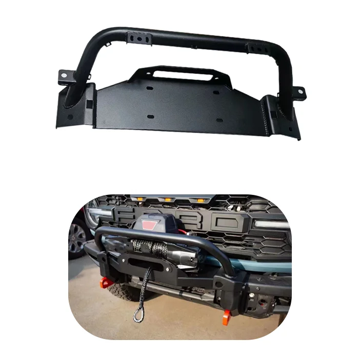Winch Bracket For Ford Bronco 2021+ 2/4 Door Front Bumper Bull Bar Manganese Steel Winch Mount Plate