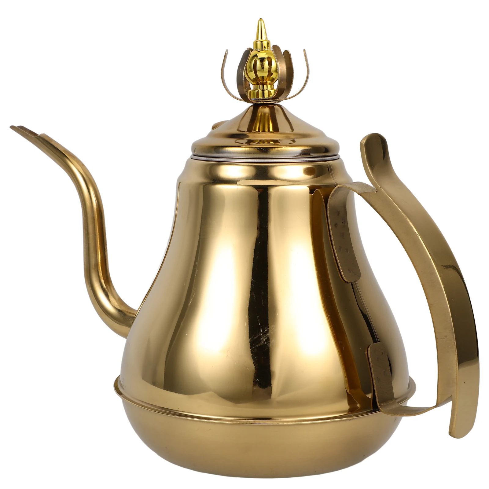 

Stainless Steel Pot Gooseneck Modern Teapot Heat Cold Resistant Stovetop Metal Break Resistance Household Kitchen