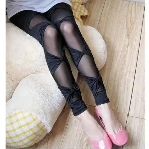 

Slimming Look Women's Patchwork Me Cropped Pants Thin Leggings Thin Design Cotton Material Fall Season Nine-Piece Pants