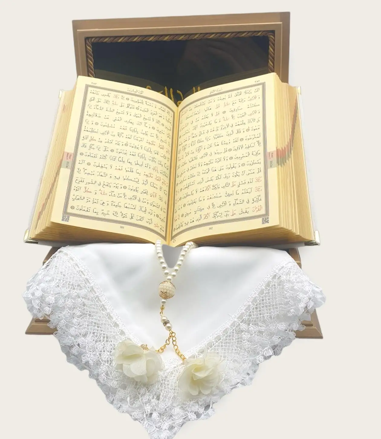 The Holy Quran GOLD CHALLENGE KERIM SET (WHITE) 16*20 cm book