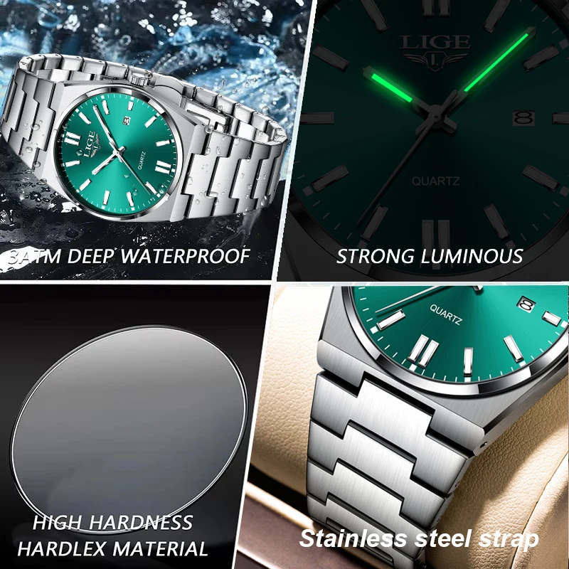 LIGE модные мужские часы для спорта на открытом воздухе водонепроницаемые часы мужские лучший бренд класса люкс светящиеся кварцевые наручные часы для мужчин Reloj Hombre