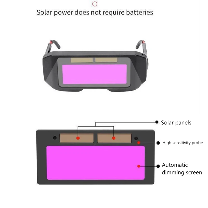 Imagem -06 - Óculos de Soldagem Escurecimento Automático para Máscaras de Soldagem Eyeglasses Acessórios Light Change Auto Escurecimento Anti-eyes Shield Goggle