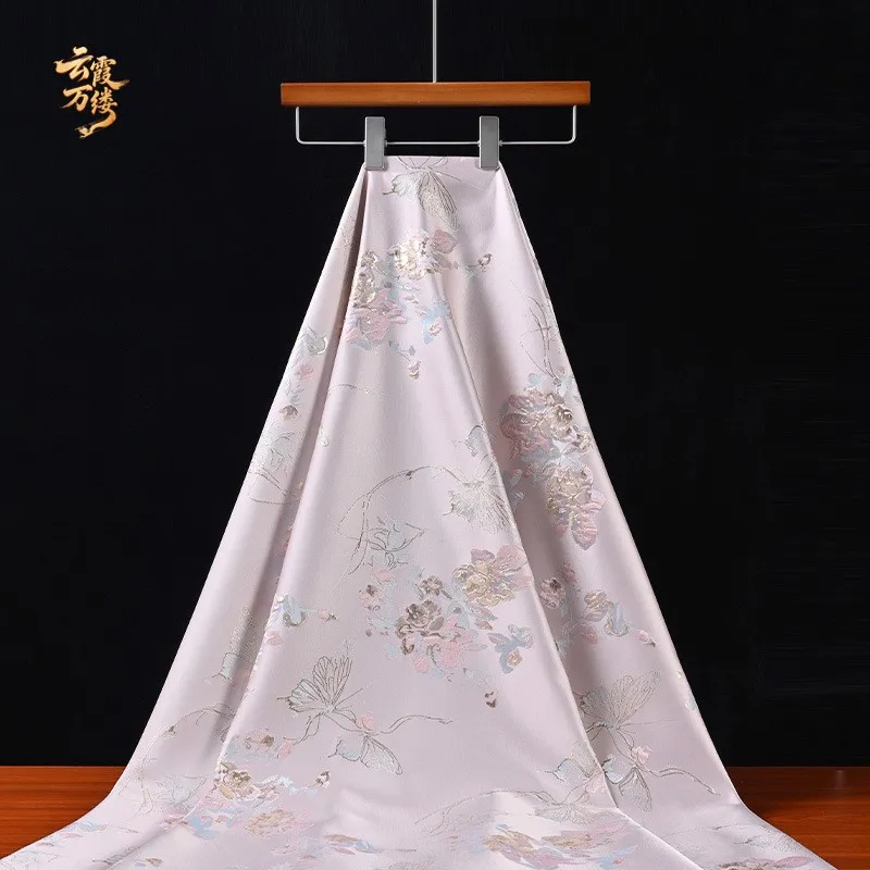 Chinese-style embossed brocade jacquard fabric for light luxury dress design