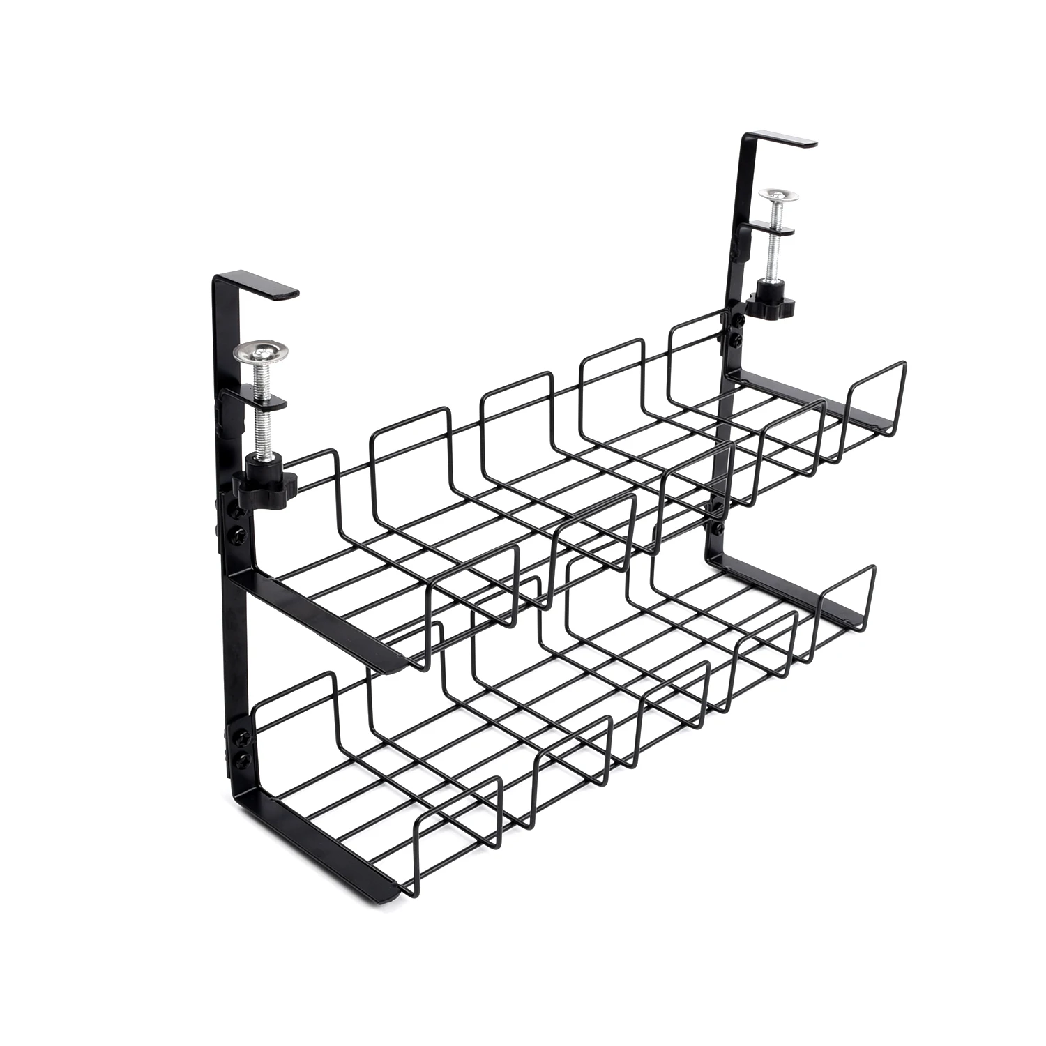 Double-layer cable organizer under the table Cable organizer under the table Double-layer cable organizer