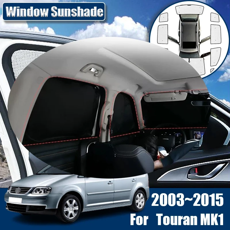 For Volkswagen VW Touran 2003~2015 2004 2008 2009 2011 2013 Accessories Car Sunshades Anti-UV Window Visor Covers Camper Parts