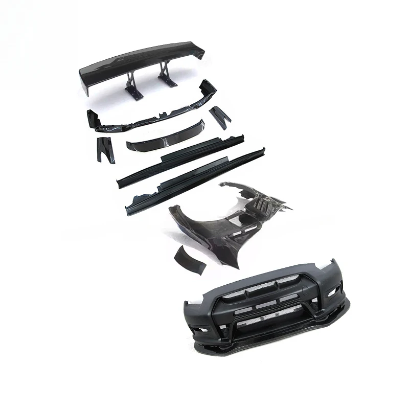 High Quality Vari Style Carbon Fiber Mixed Fiberglass Full Modification Wide Body Kits With Bumper Side Skirts Wide Fender Fit F