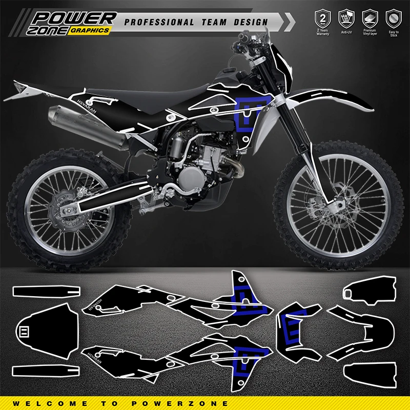 

Комплект наклеек PowerZone Custom Team Graphics для Husqvarna 08-13FE250 2008-2013, наклейки 07