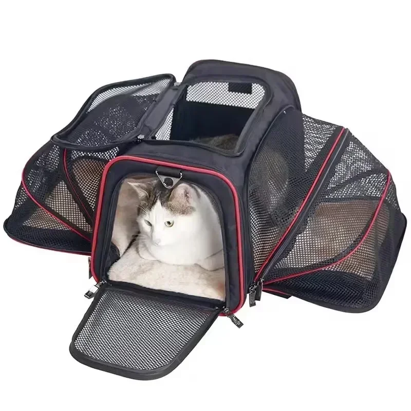 

Hot SalesBoth Sides Expandable Soft Sided Pet Carrier Bag For Small Dogs Or Cats