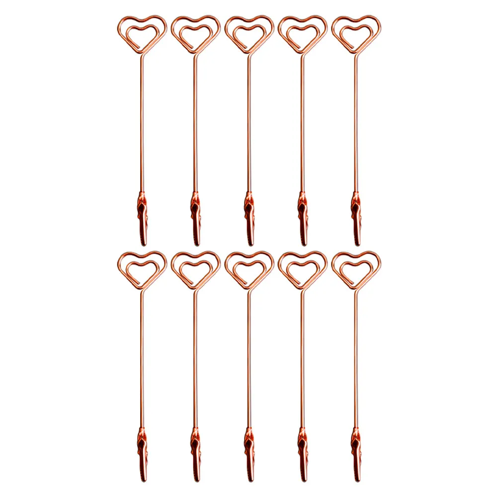 

10Pcs Double End Memo Holder for Office Home Wedding Baby Shower Table Number Photo Display Card Clip Rose Gold Reusable Sturdy