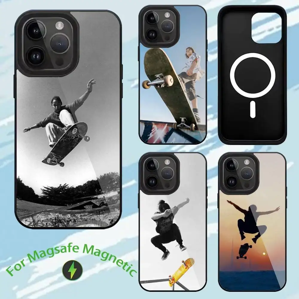 

COOL S-Skateboard Phone Case For iPhone 17,16,15,14,13,12,11,Plus,Pro,Max Magsafe Magnetic Wireless Charging