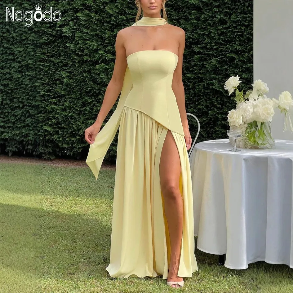 

Nagodo Summer Women Long Sexy Dresses Sleeveless Party Dress Patchwork Off Shouder Slim High Waist Brown Red White Evening Dress