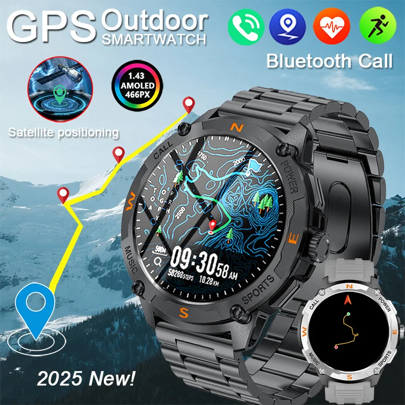 

Новые уличные умные часы с GPS, спортивные треки, вращающаяся корона, 100 спортивных режимов, мониторинг здоровья, водонепроницаемые умные часы с беспроводным вызовом