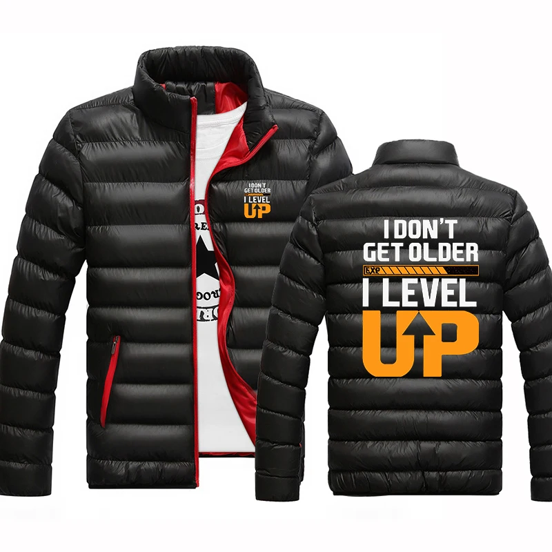 Outono inverno jaqueta acolchoada de algodão 2025 eu não mais velho eu nível up logotipo impressão resistente ao frio casaco de roupas de montanhismo