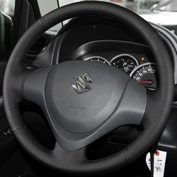 Car Products DIY Black Wearable Faux Leather Car Accessories Steering Wheel Cover For Suzuki Jimny 2015 2016 2017 2018