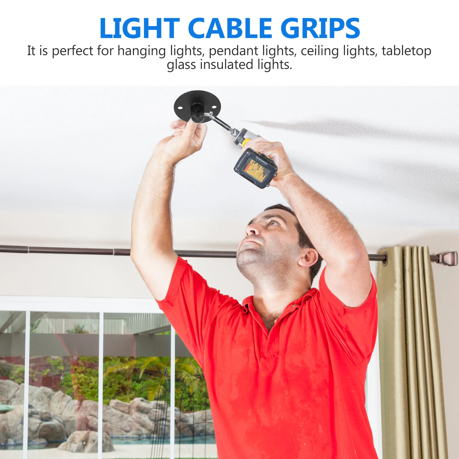 

2Pcs Light Cable Grips Heavy Duty Iron Cord Fixing Clamps for Pendant Lights Cable Gland Strain Relief Connector