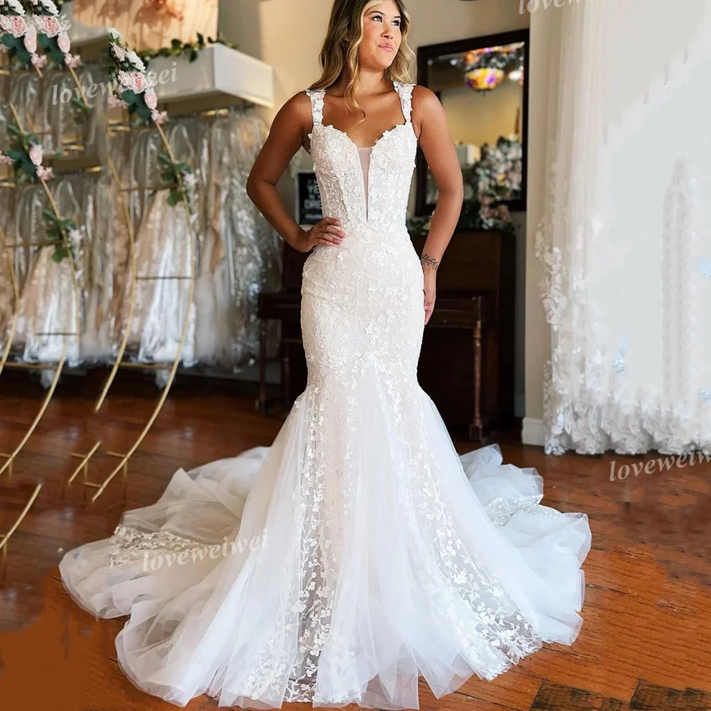 

Luxury Mermaid Wedding Dress Lace Off Shoulder Exquisite Bridal Backless Vestidos De Novia Wedding Gowns For Bride