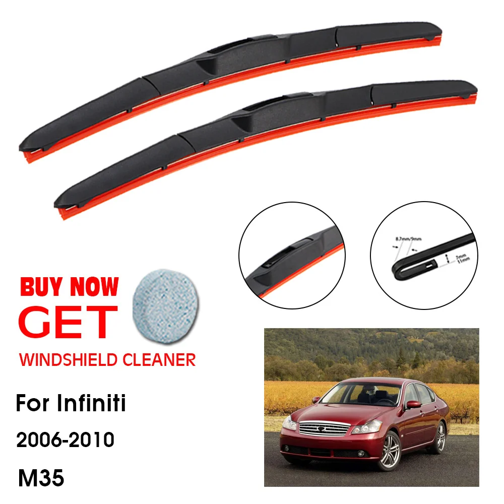 

Car Wiper For Infiniti M35 24"+19" 2006-2010 Front Window Washer Windscreen Windshield Silica Gel Wiper Blades Accessorie