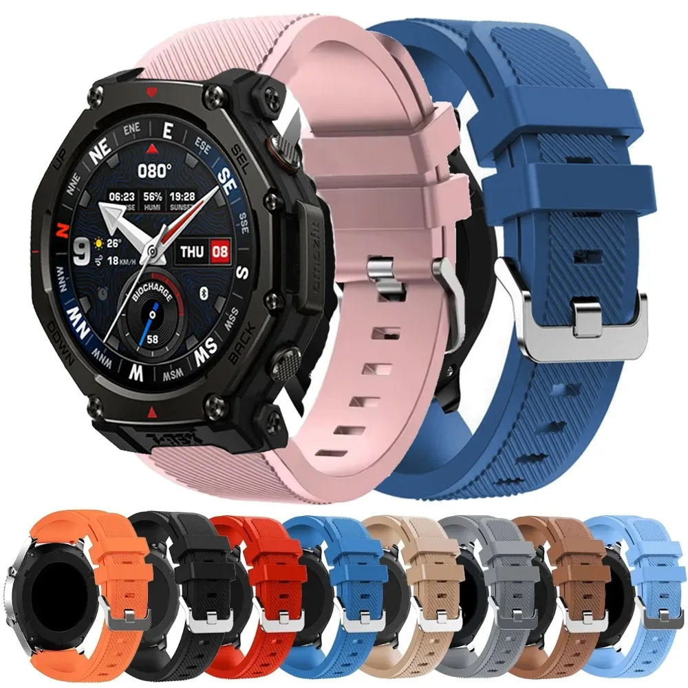 22mm Weiches Silikonarmband für Amazfit T-Rex3 Pro 48mm/Cheetah Round/Balance 2 Komfortables Band für Amazfit GTR 47mm/GTR 4/Bip 6 5