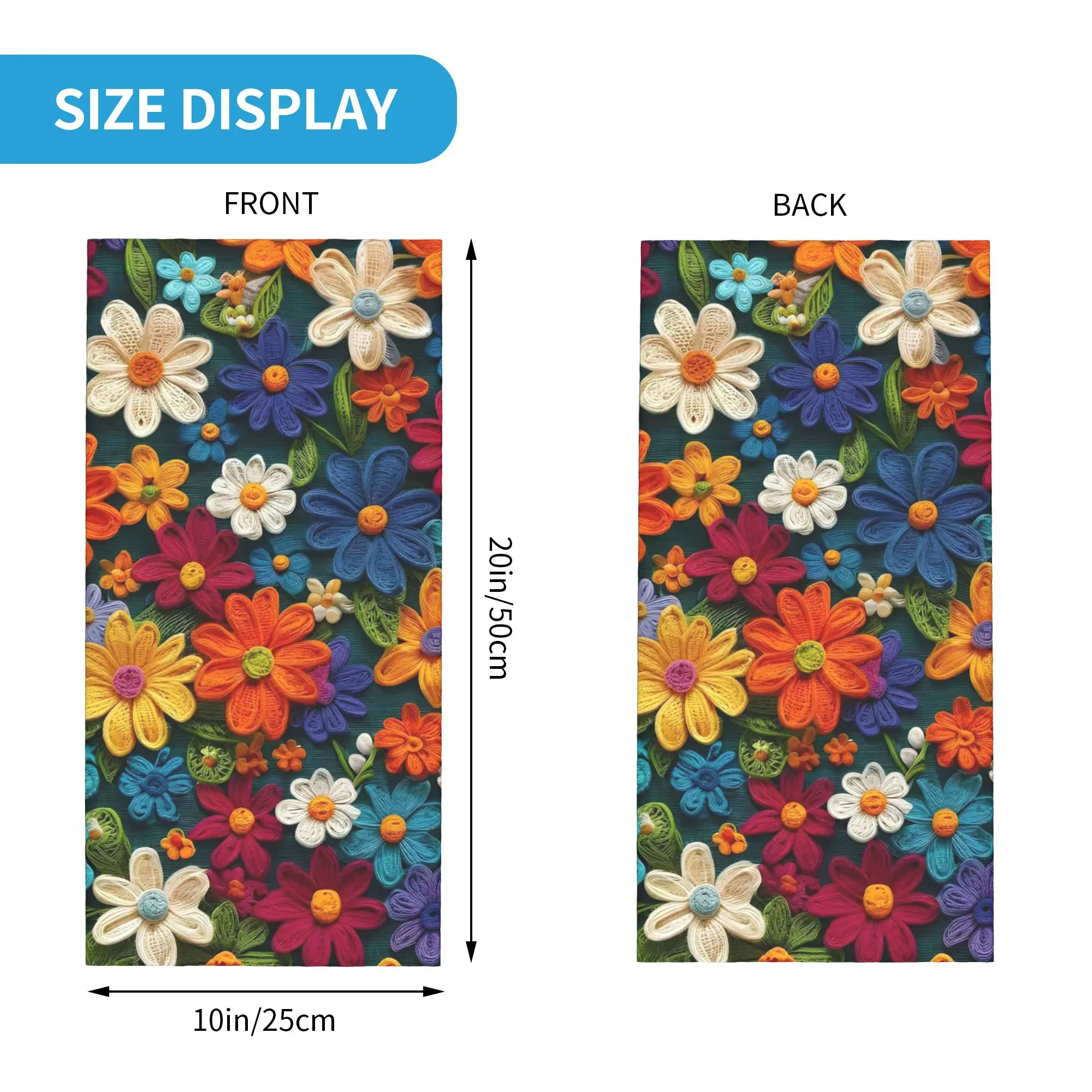 Mexican Vintage Flroal Rebozos Mexicanos Bandana Neck Cover Printed Wrap Scarf Cycling Scarf Hiking Fishing for Men Women Adult