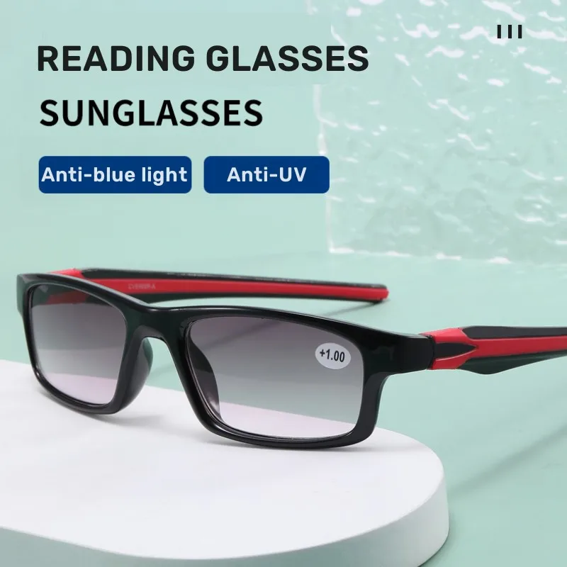 

Vintage Sports Presbyopia Eyewear for Men Outdoor Sunglasses Square Frame Reading Glasses Elderly Far-sighted Eyeglasses Diopter