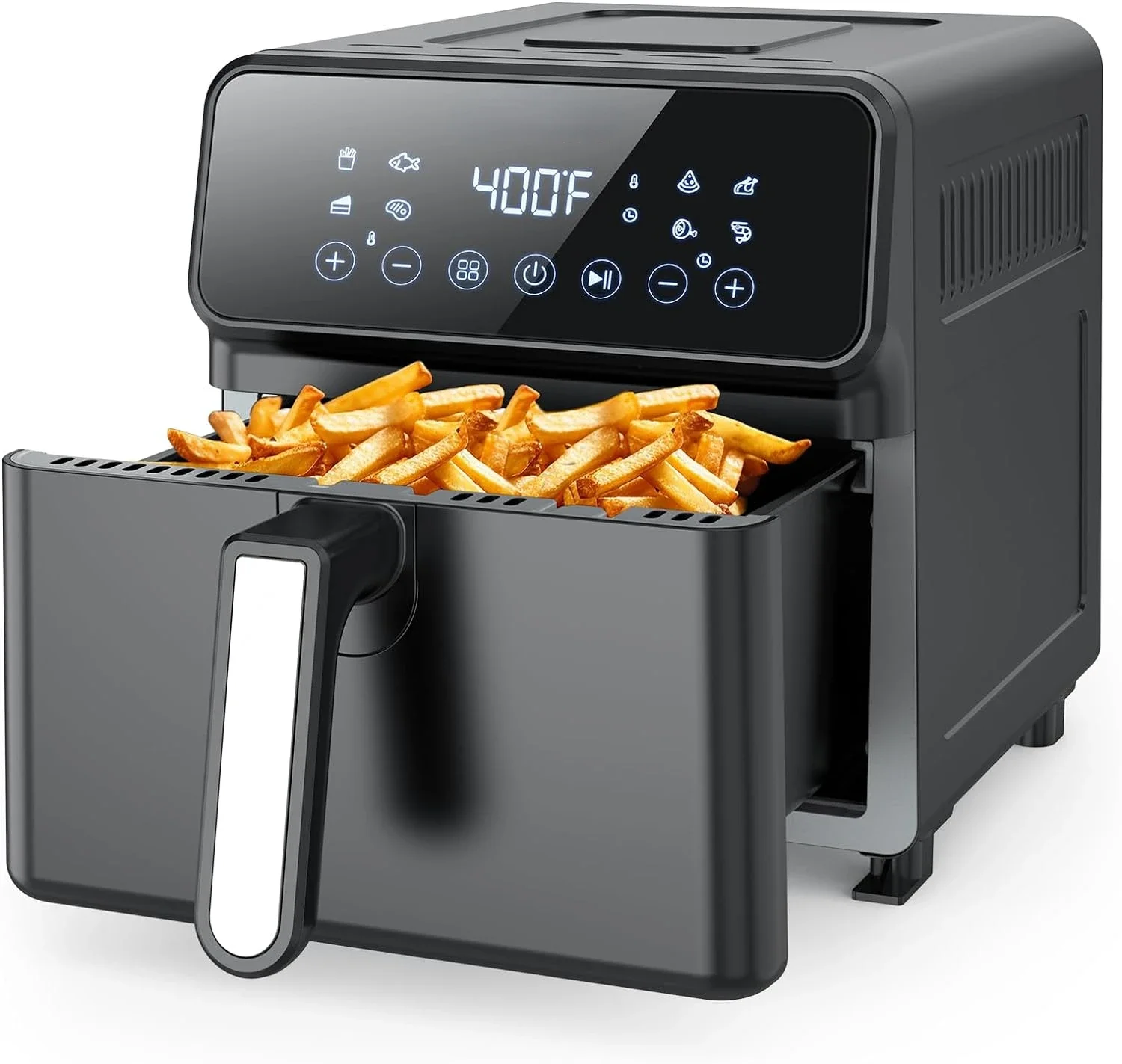 

8-in-1 Smart Metal Combo Air Fryer Oven with 6.3-Quart Capacity, Powerful 1500W Oilless Airfryer featuring LCD Touch Screen and