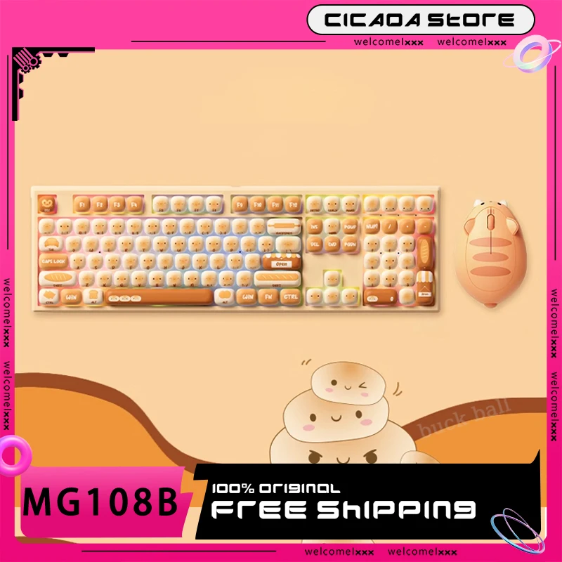 

Akko Mg108b Механические клавиатуры 3-режимные Kawaii Беспроводная RGB с горячей заменой Индивидуальная милая клавиатура Abs Gamer Офисные аксессуары Подарки