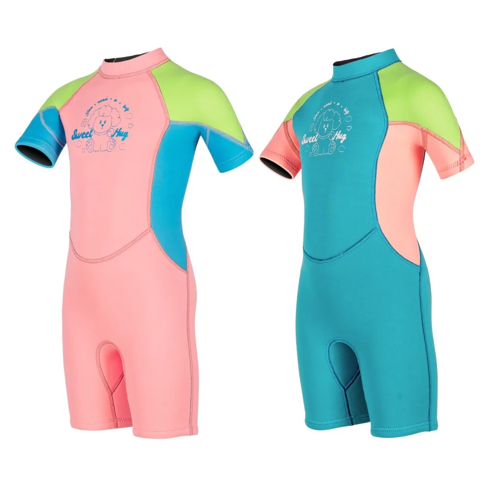 

Wetsuit For Kids Girls 2.5 Mm Neoprene Wetsuit In Cold Water Swimming And Surfing One-Piece Swimsuit Rash Guards