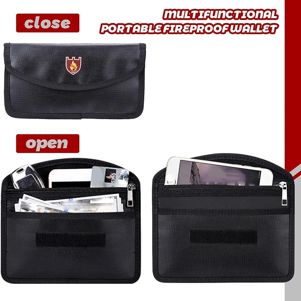 Fireproof File Organizer Bags,Fireproof and Waterproof Document Box with Money Bag, Fireproof Safe Bag with Lock