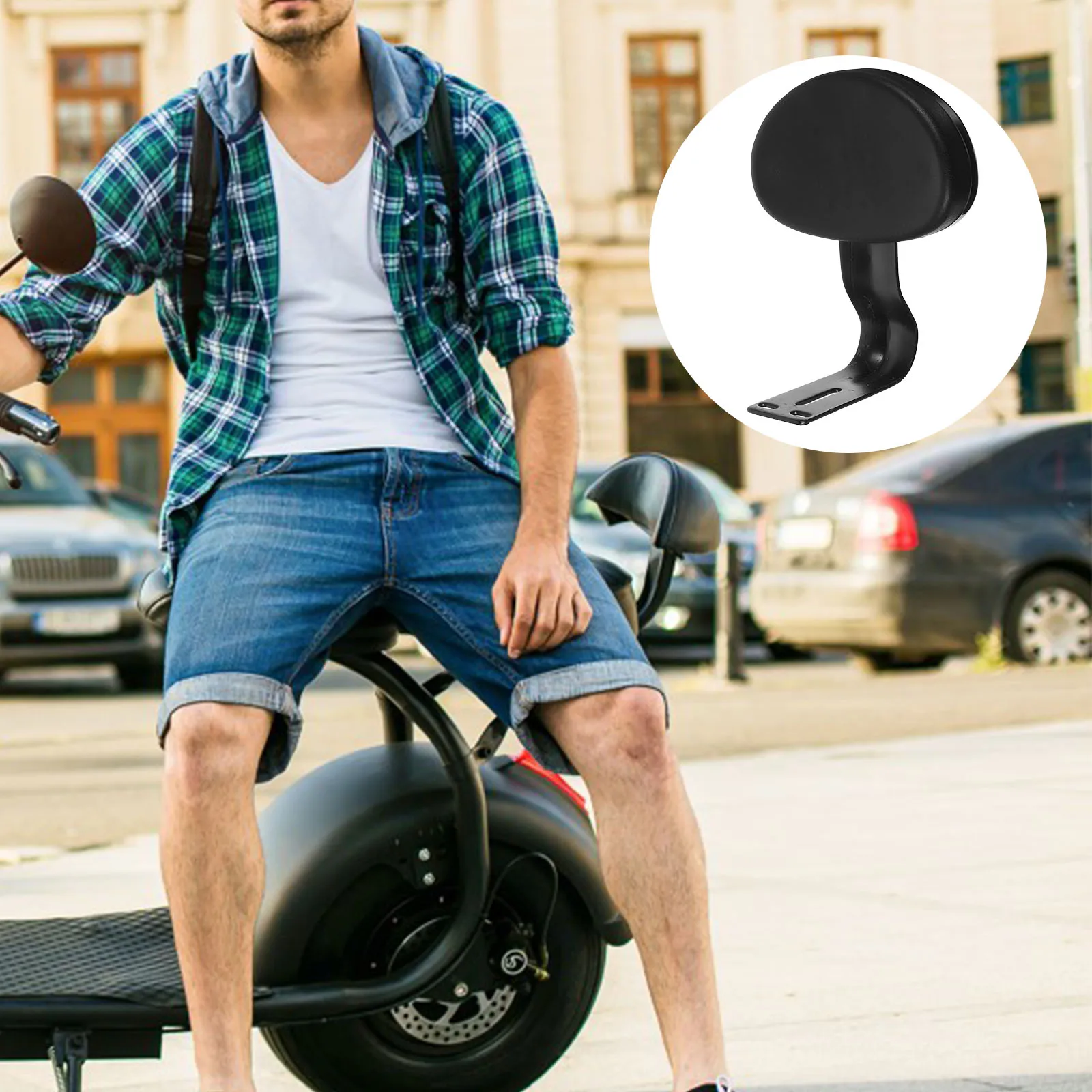 

Electric Bike Backrest Thickened Iron Plate Durable Comfortable Support Wider Seat Practical Replacement Universal